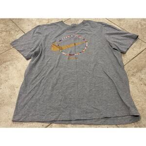 Nike 2020 Gold Swoosh Olympics World Cup Gray T-shirt Medium M EUC